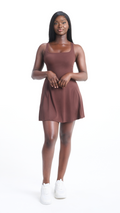 Dark Brown Womens Active Tennis Dress