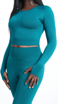 Shavo Seamless Long Sleeve Top - Turquoise