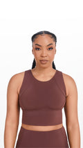 Brown Womens Yanta Tank Bra - Roam Loud