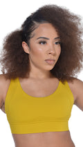 Kru Top - Mustard Womens Sports Bra - ROAM LOUD