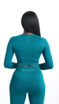 Shavo Seamless Long Sleeve Top - Turquoise