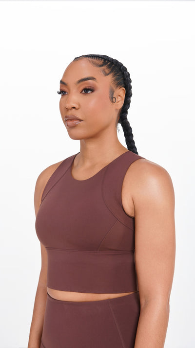 Side Brown Womens Yanta Tank Bra - Roam Loud