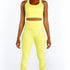 Front full view of woman wearing  citron colored Ansa Legging 