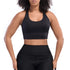 Front view of Ansa Top - Black Womens Sports Bra - Roam Loud