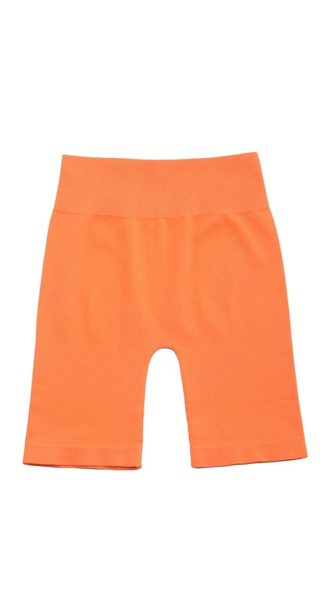 Bai Ribbed Biker Shorts - Orange - Roam Loud