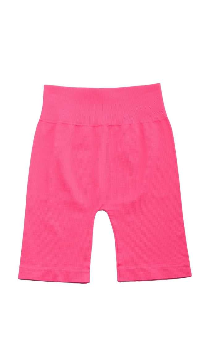 Bai Ribbed Biker Shorts - Hot Pink - Roam Loud